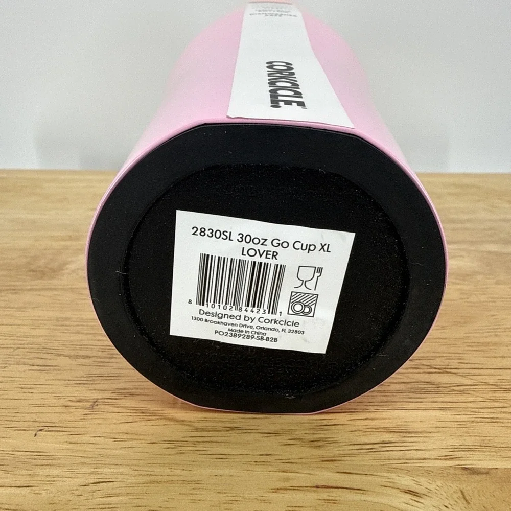 NWT Corkcicle Go Cup XL 30oz Varsity Purple Insulated Tumbler Handle Lid Ombré